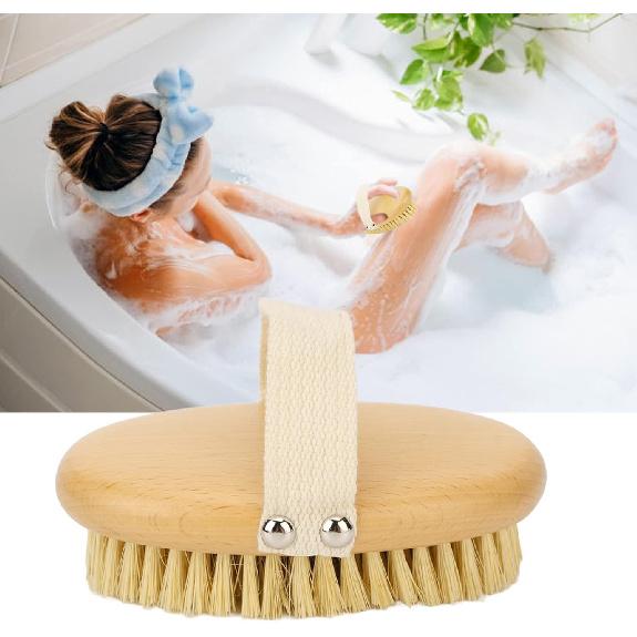 Body Brush, Exfoliating Body Skin Scrubber, Beech Wood Skin Brush with Massage Effect for Legs Foot, Skin Firming Removes Dead Skin, for Body, Back,