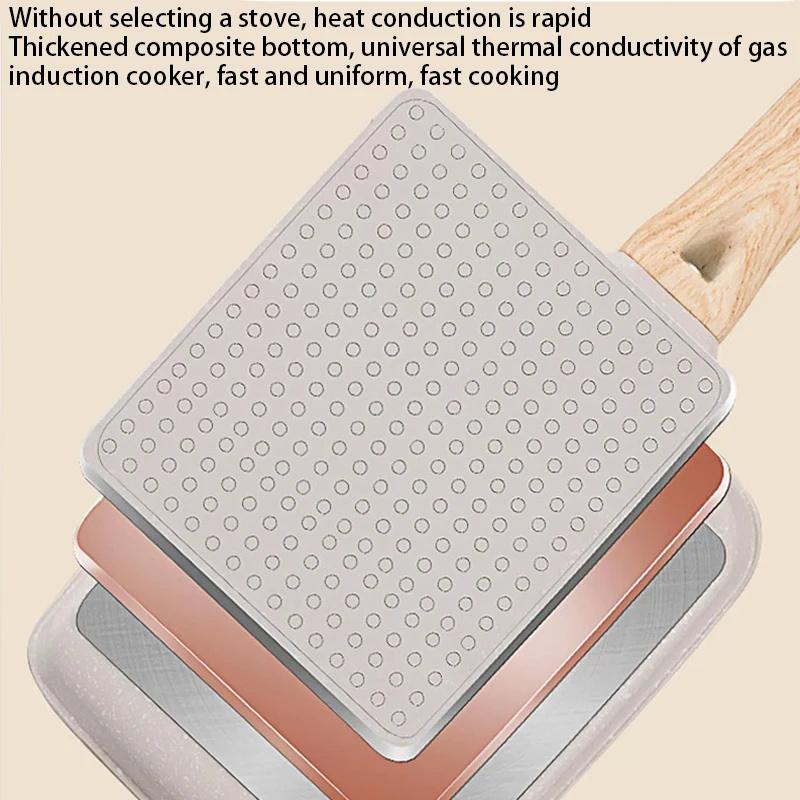 Japanese Rectangular Non Stick Frying Pan, Pan Non Stick Wheat Rice Stone Frying Pan, Anti Scalding Handle, Small Frying Pans