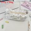 Cat Themed Pencil Case Large Capacity Organizer With Lace Print For Students And Office Use