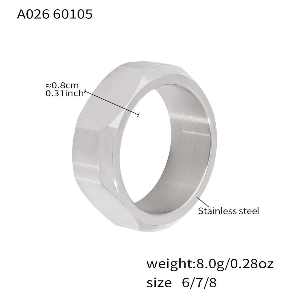 18K Gullbelagt Rustfritt Stål Møtrikk Design Ring - Europeisk & Amerikansk Mote, Enkel & Allsidig.