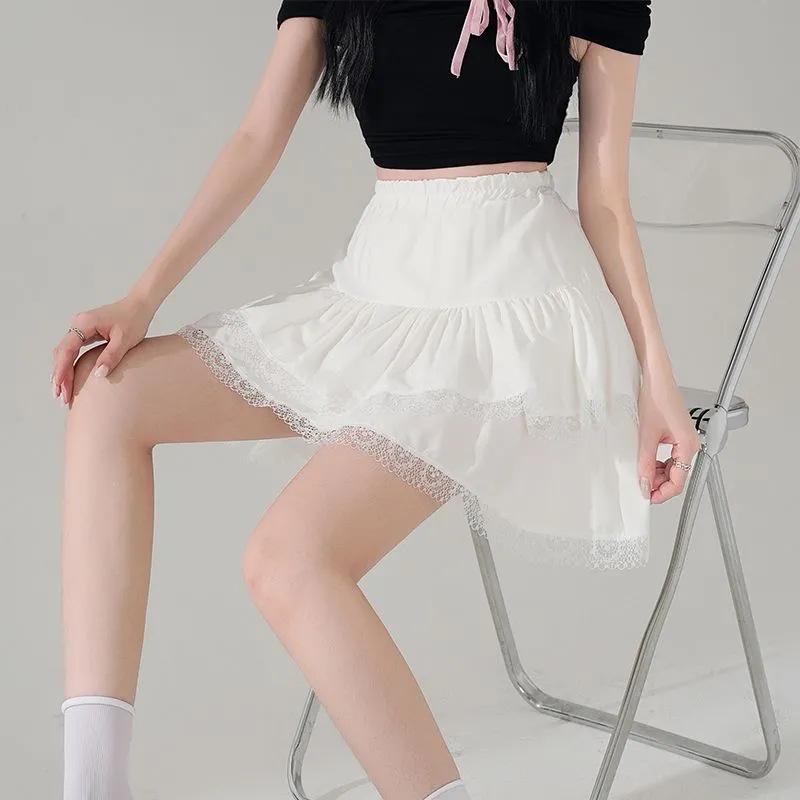 New Short Skirt Lace Lace Cake Skirt Anti-exposure Cute Puffy Skirt Short Skirt High Waist Ballet Skirt