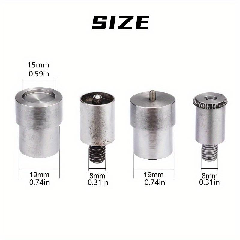 15mm diameter Hand Press Mold (excluding machine) - Metal Button Fastener for Faux Leather Crafts - M8 Thread - DIY Craft Accessories