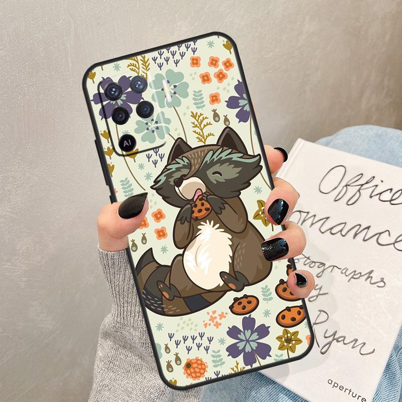 Funny little raccoon Case For Oppo A40 A60 A80 A78 A38 A18 A98 A58 A96 A76 A16 A94 A74 A54 A15 A17 A57 A77 A5 Pro