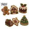 Holiday Refrigerator Magnets 6Pcs DIY Faux Pearl Painting Fridge Magnet, Santa Snowman Stocking Tree Christmas Gingerbread Snowflake Handmade