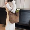 Women Shouder Bag Solid Straw Underarm Pouch Bohemian Woven Armpit Bag Summer Beach Large Knitted Bag Crochet Tote Handbag