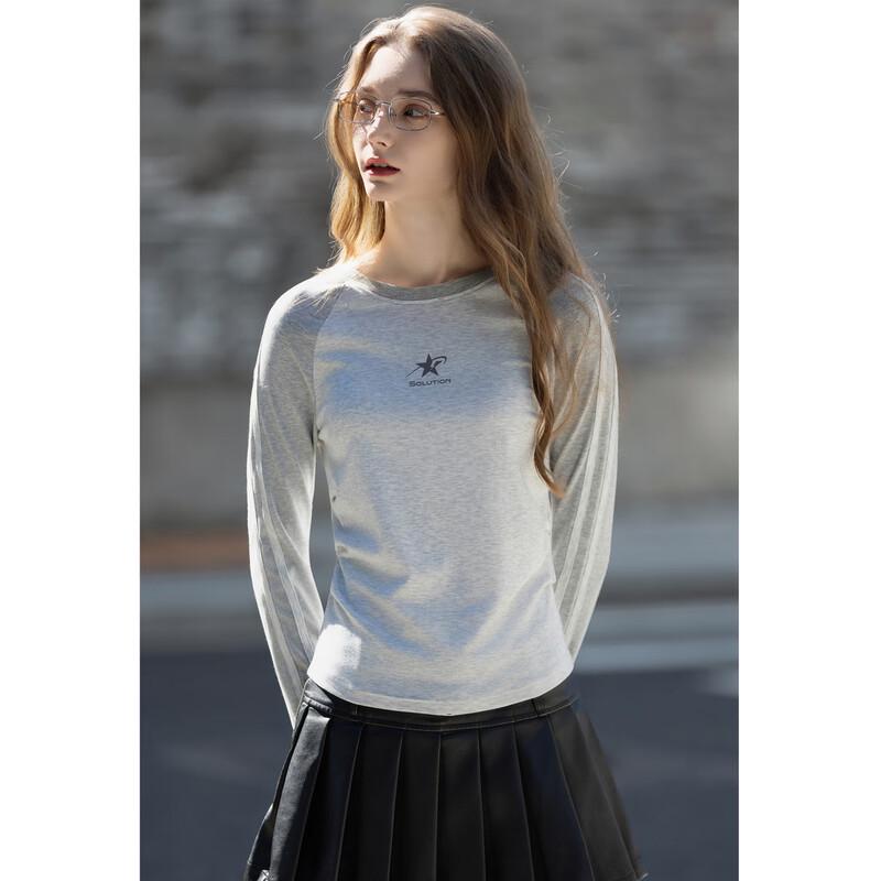 TonLion Women s Ribbed Knit Raglan Sleeve Base Layer Top M