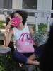 Double Quotes Summer Tote Bag Pink