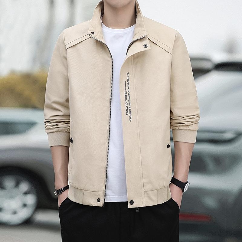 

Чоловіча модна куртка Весна-осінь З коміром-стійкою Повсякденне пальто на відкритому повітрі Чоловіча вітрівка Куртки на блискавці Пальто Чоловічий одяг XXXXL хакі