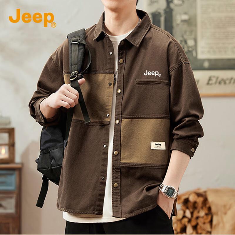 Jeep Camisa de manga larga de algodón para hombre