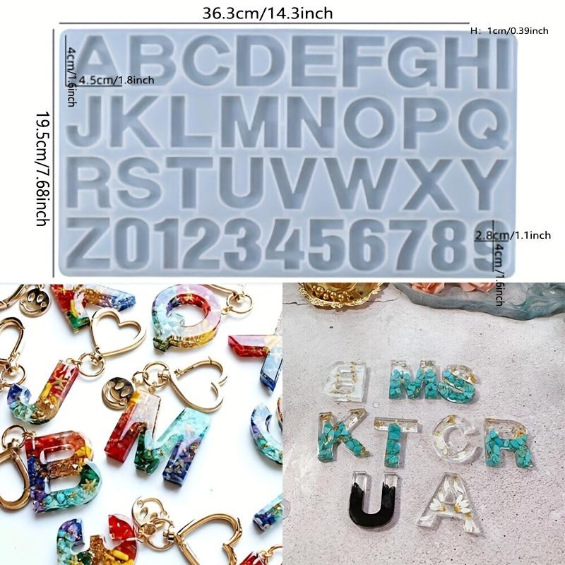 1Pcs 26 English Numeral and Letter Molds, High Mirror Resin Crafts, Silicone Molds