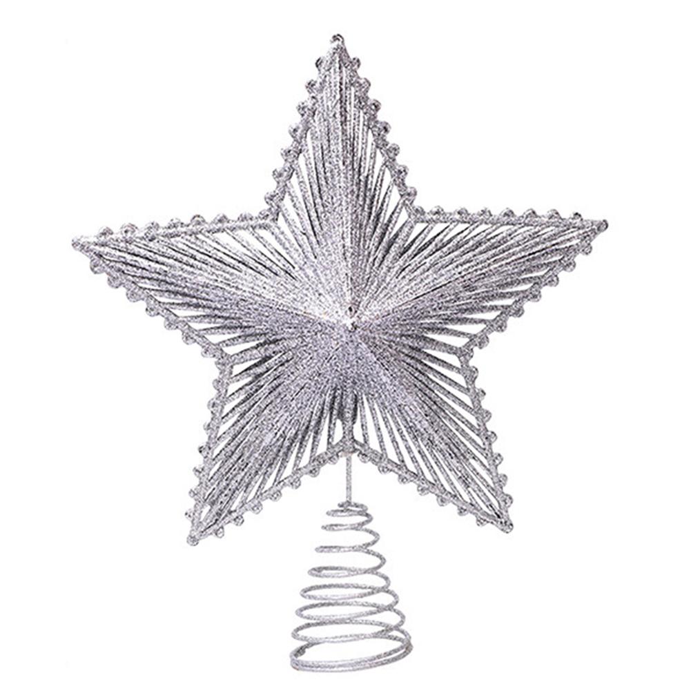 20cm Glitter Christmas Tree Topper/Ornament Five-Pointed Star Glitter Star Tree Topper for Home Christmas Tree New Year