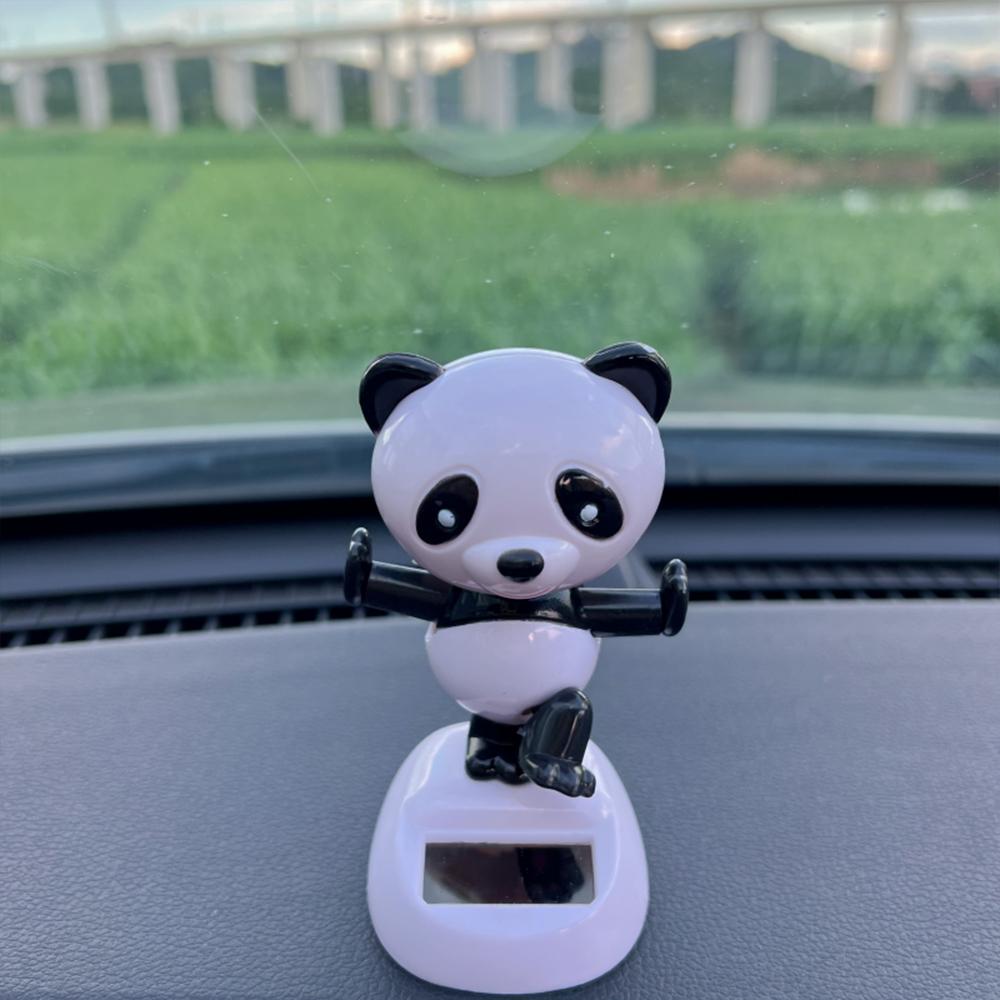 Panda Bobblehead Car Decor - Cute Nodding Panda Dashboard Ornament, Fun Home & Office Desk Decoration чёрный