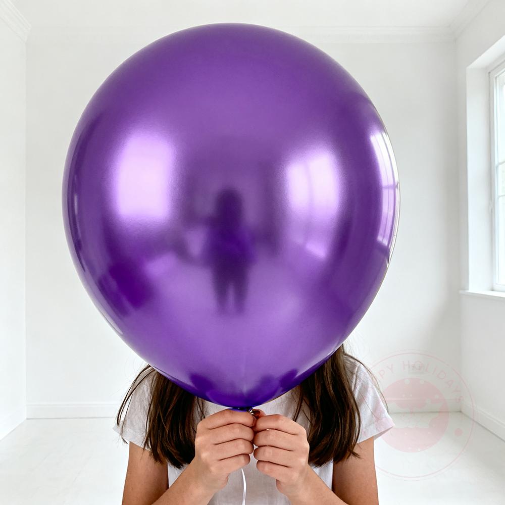 

2-10pcs 18 Inch Metal Chrome Balloons Gold Silver Large Balloon Rose Gold Helium Balloons Birthday Wedding Party Celebration 18inch 2pcs Фіолетовий