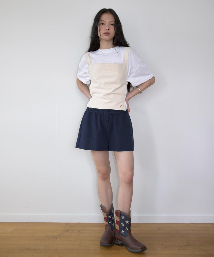 Obeodyupeulleeo Button Pointed Shorts_Navy