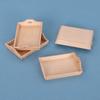 2PCS Dollhouse Miniature Food Tray Set Wood Box for Kids Doll House Kitchen Toy Enhancing Imaginative Play and Fine Motor Skills