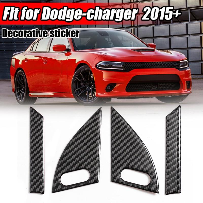 Carbon Fiber Interior A-pillar Speaker Panel Cover For Dodge Charger 2015~22 4X