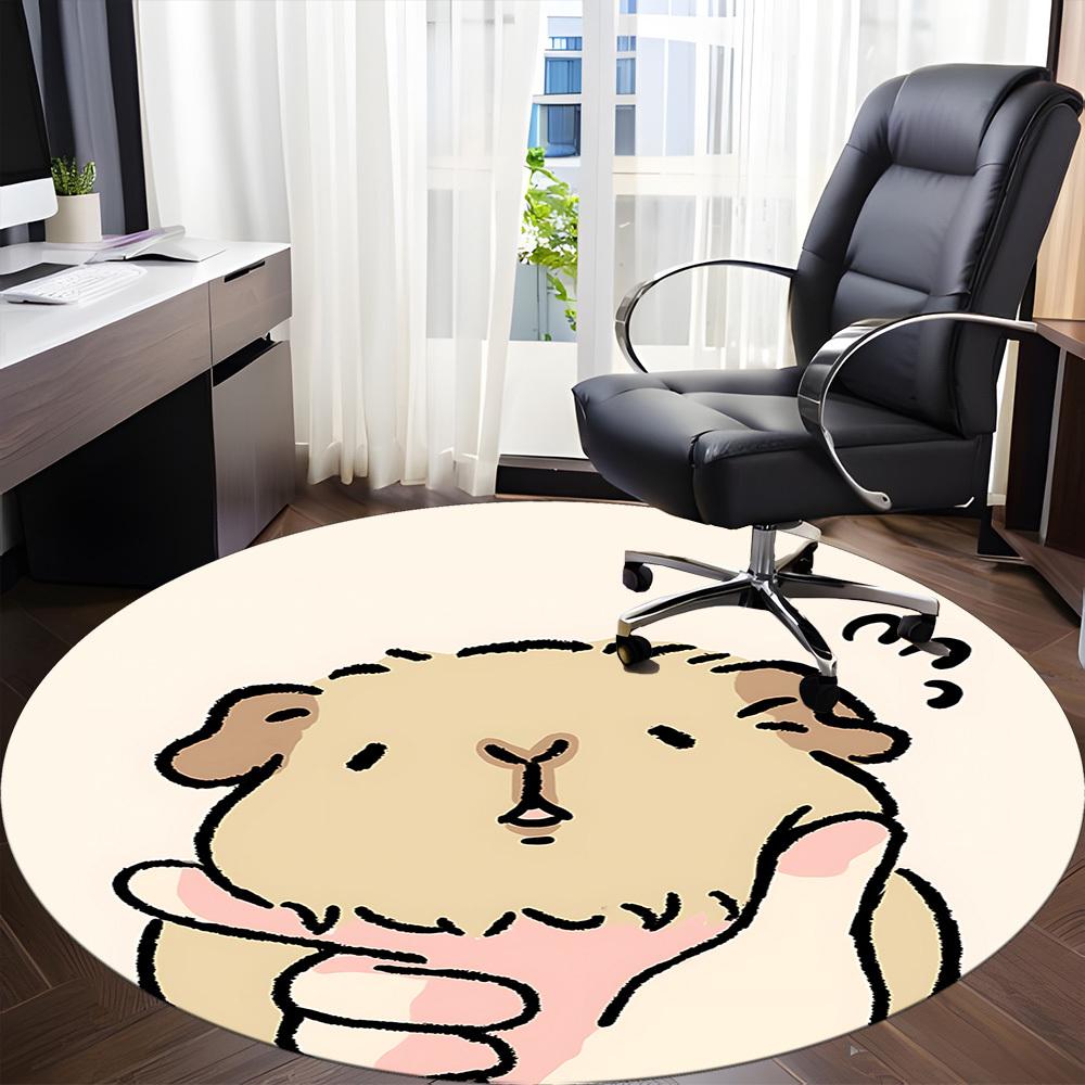 1 Stück Hamster Büro Runder Teppich, Rutschfest, Weich und Langlebig, Büroteppich für Innendekoration, Perfekt für Büro, Schöne Dekoration yy260323024