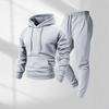 Hot-selling autumn and winter men's solid color hoodie sweater set casual leggings men's printable logo