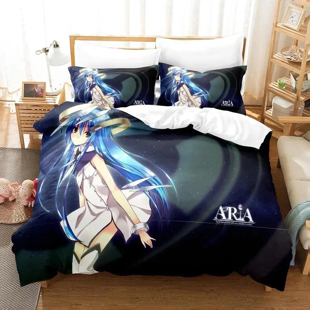 אנימה אריה הנשק הארגמני הידן נו אריה סט מצעים כיסוי שמיכה סט מיטה כיסוי שמיכה ציפית שמיכת פוך מידה קינג קווין