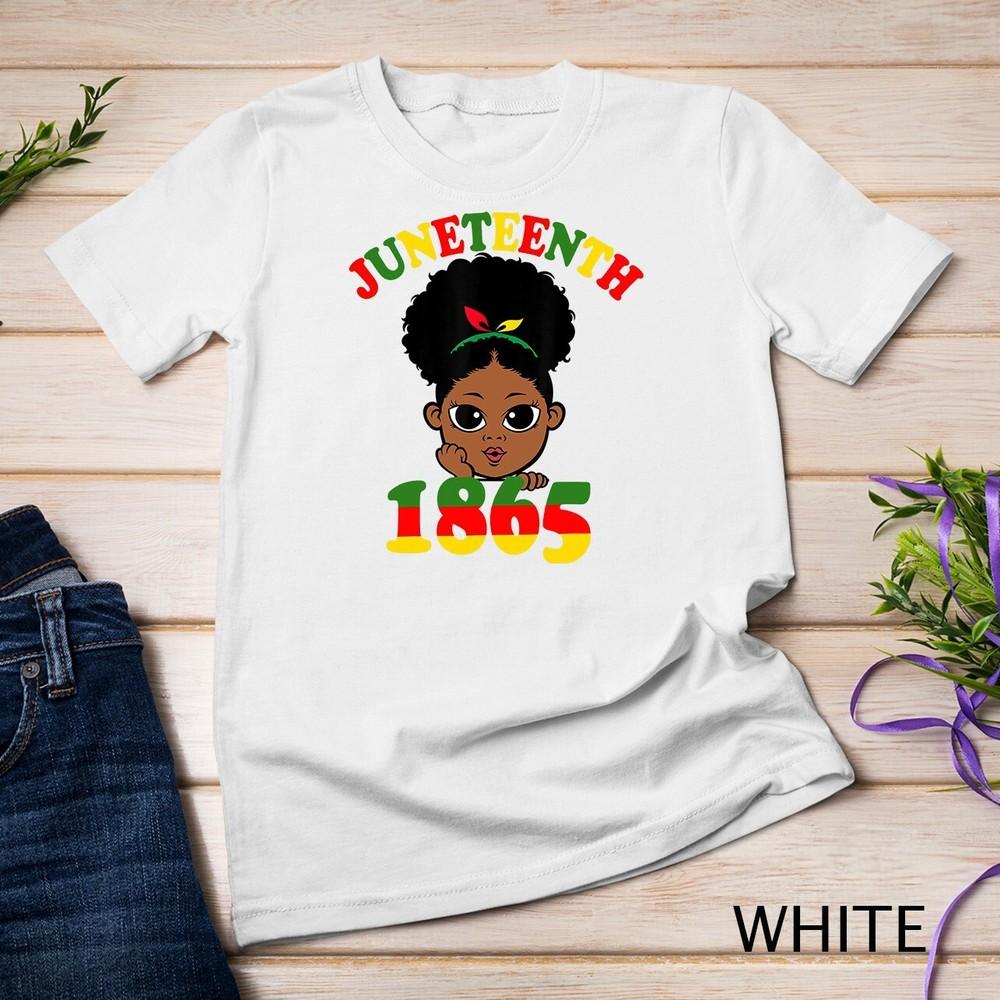 

Juneteenth Celebrating 1865 Cute Black Girls Kids Unisex T-shirt S