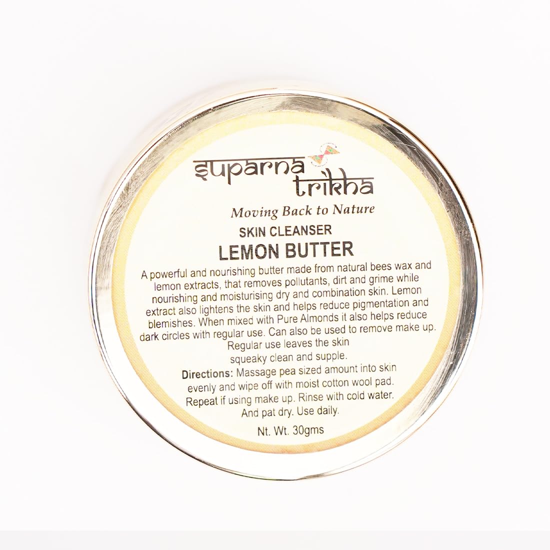 Suparna Trikha Lemon Butter Cleanser & Moisturizer | Cleansing Balm with Shea Butter, Cocoa Butter, Beeswax & Lemon Extract | Makeup Remover & Hydr