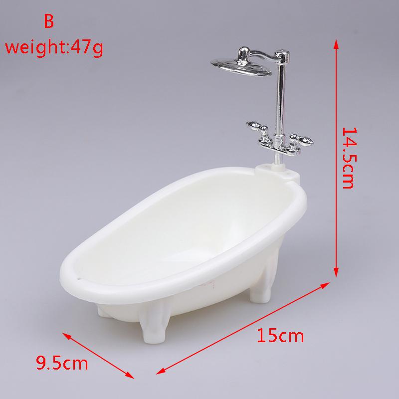 16Cm Doll House Home Furnishings Bathtub Washbasin Toilet Matching Model