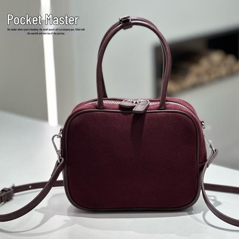 Винтажная матовая кожаная сумка Boston Douxiaozhu