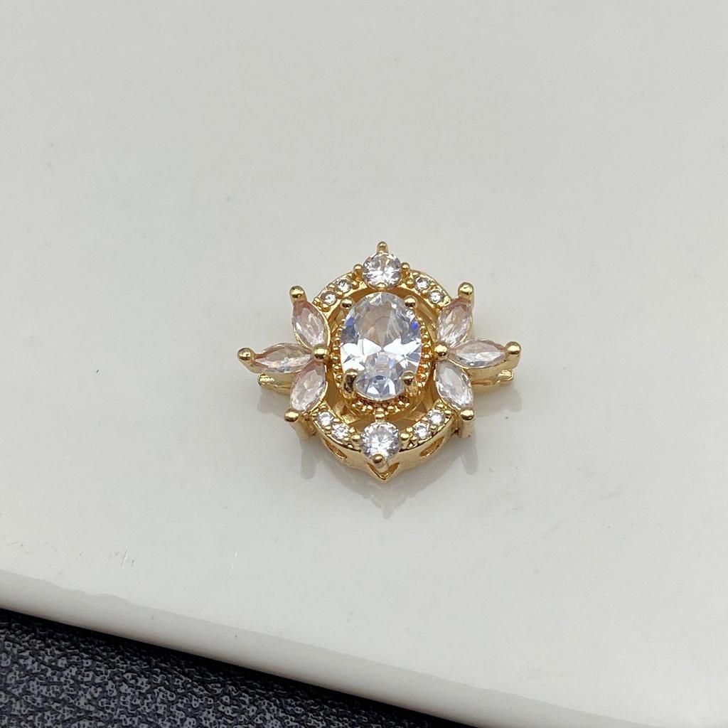 14K Gold Hollow Lace Diamond-Inlaid Spacer Beads for Crystal Bracelets – Chinese Style DIY