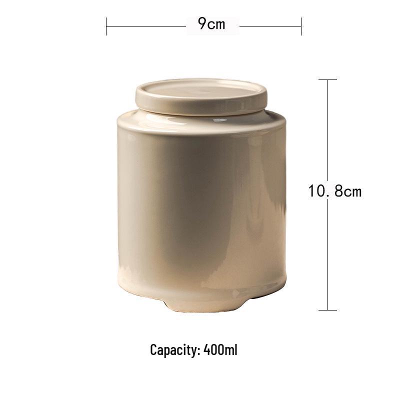 Yiyan Handmade Ceramic Tea Canister: Moisture-Proof, Sealed, Simple Chinese Tea Caddy for Home and Tea Ceremony Use