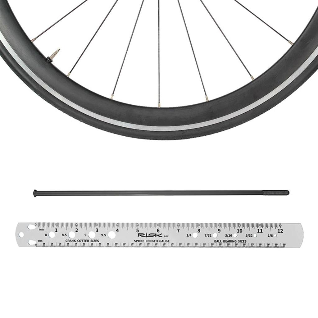Compact Bicycle Spoke Tool Spoke Length Measuring Ruler Gauge Bike Hub Axle Positioning Measuring Tool Quality Steel