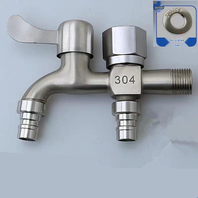 Dual-Outlet 4-Point Washing Machine Faucet with Household Switch