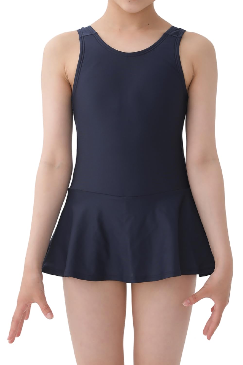 

School with Skirt for Elementary School Junior High School Swimming Navy [Catch] Swimsuit, One-piece Girls, Students, Students, Girls, Pool,