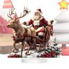 Renas de Natal Trenó Papai Noel Estatueta Acrílico 2d Natal Papai Noel no Trenó com Renas Decorações Feriado Papai Noel