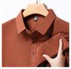 Men's Summer Ice Silk Polo: Loose Fit, Turn-Down Collar, Solid Color, Short Sleeve - New Trend for Middle-Aged