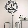 Metal Monogram Name Sign, Personalized Last Name Plaque for Wall, Home Decor Gift, Established Date Embellishment, Vintage Tin Sign