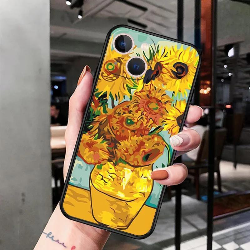 iPhone15 Mobile Phone Case Van Gogh Starry Night Mobile Phone Case Is Painted and Anti-drop for Anti-drop Mobile Phone Case.