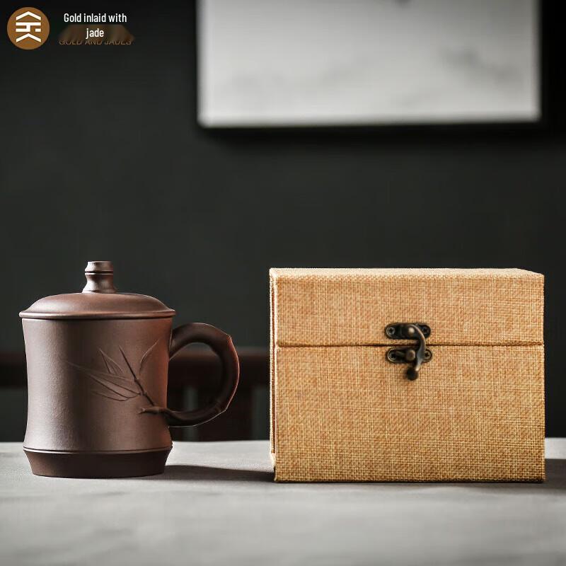 Bamboo Charm Zisha Clay Tea Cup with Infuser