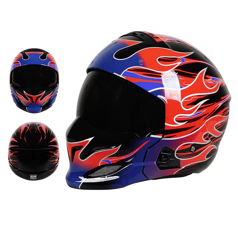 3C Certified Full Face Retro Motorcycle Helmet for All Seasons - Men's and Women's Scorpion Combination Half Helmet