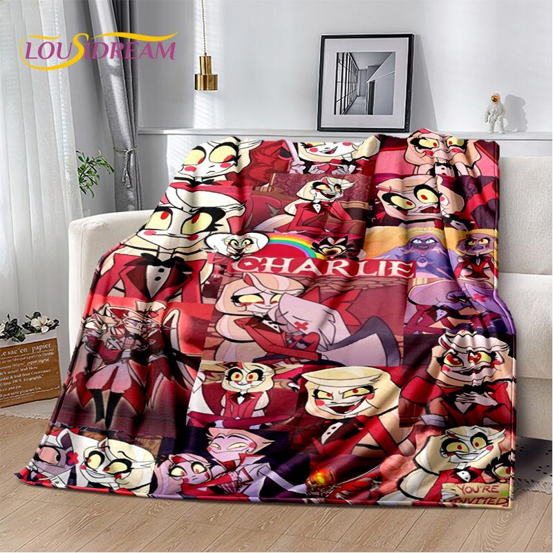2025 H-Hazbin Hotel Charlie Cartoon Soft Blanket,Soft Throw Blanket for Home Bedroom Bed Sofa Picnic Travel Cover Child Gift