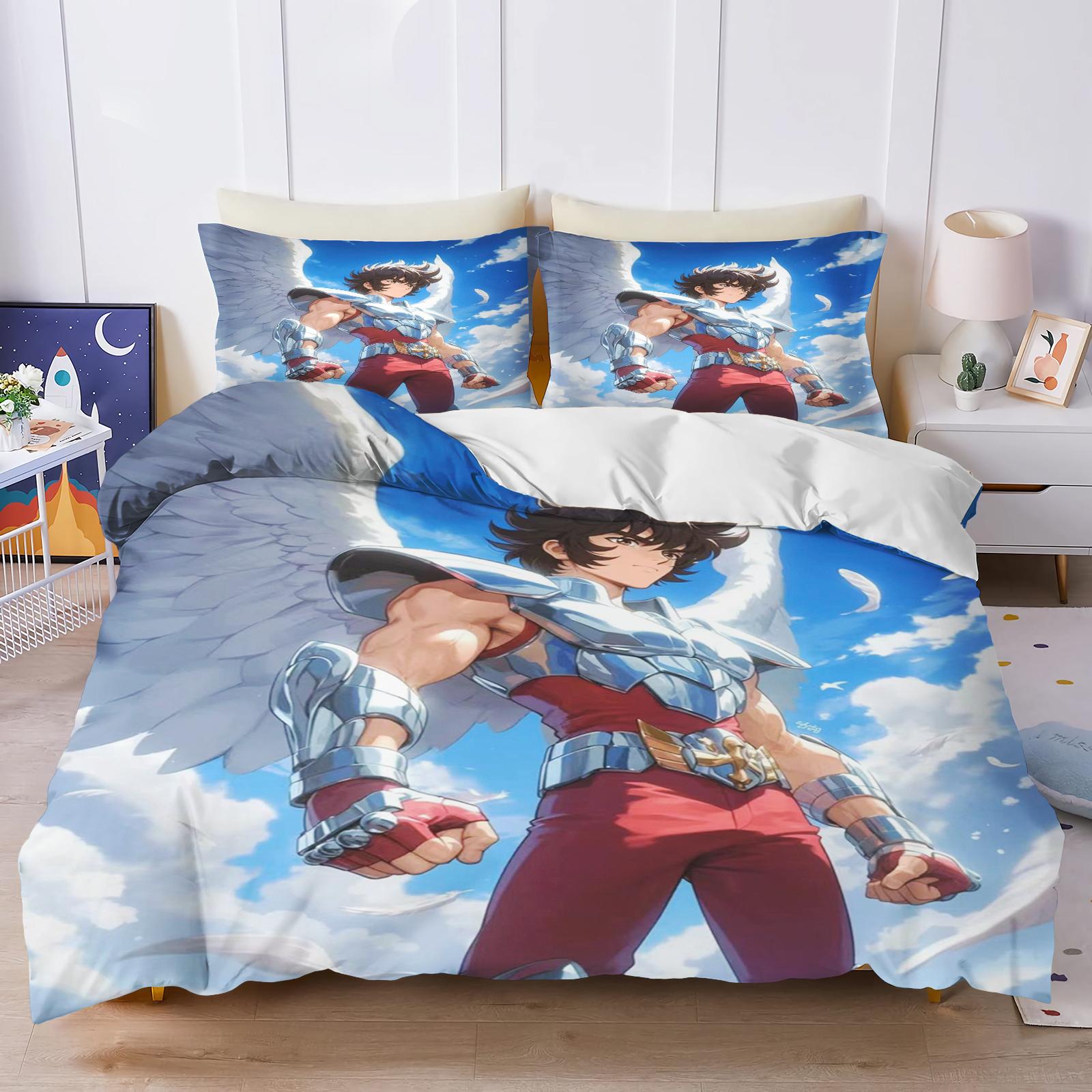 

Comforter Children Set Print 100% Polyester Hot-Blooded Anime Decor Comfortable Sets Breathable Bedding For Teenager Comforter (quilt)-EU Single(135*200cm)3pcs