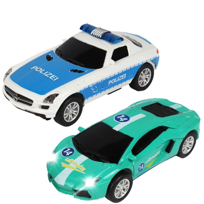 Slotcar 1 64 1/64 1:64er Maßstab Fahrzeug Elektrisch Hohe Geschwindigkeit Rennstrecke Polizei Rennwagen Zubehör Spielzeug Kinder Geschenke