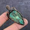 Malachite Gemstone Copper Wire Wrap Jewelry Pendant 2.48" u9C70