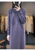 Floral Patchwork Crochet Shirt Collar Australian Wool Retro Long Skirt for Women - 2026 New Style.