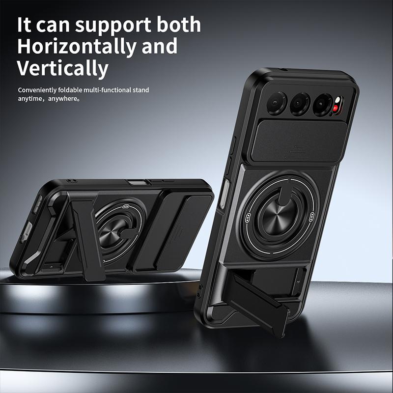Slide Camera Cover for ZTE Nubia Air 5G Case With Built-in Ring Stand and Folding Stand