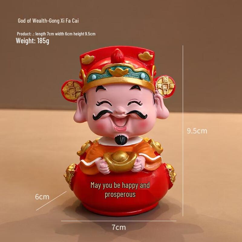 Resin Bobblehead God of Wealth Car Ornament