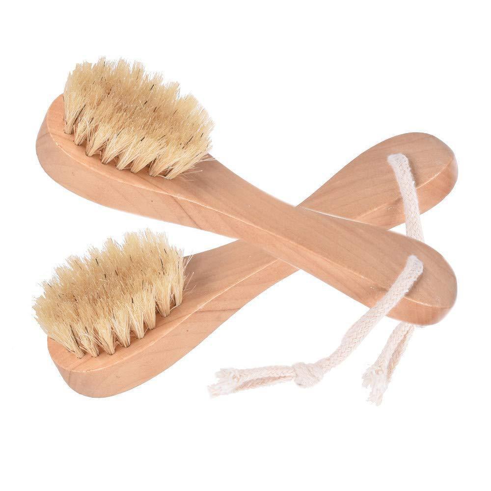 Hemu Boar Bristle Face & Bath Brush - Single-Sided for Face Wash, Back Scrub, and Nail Cleaning