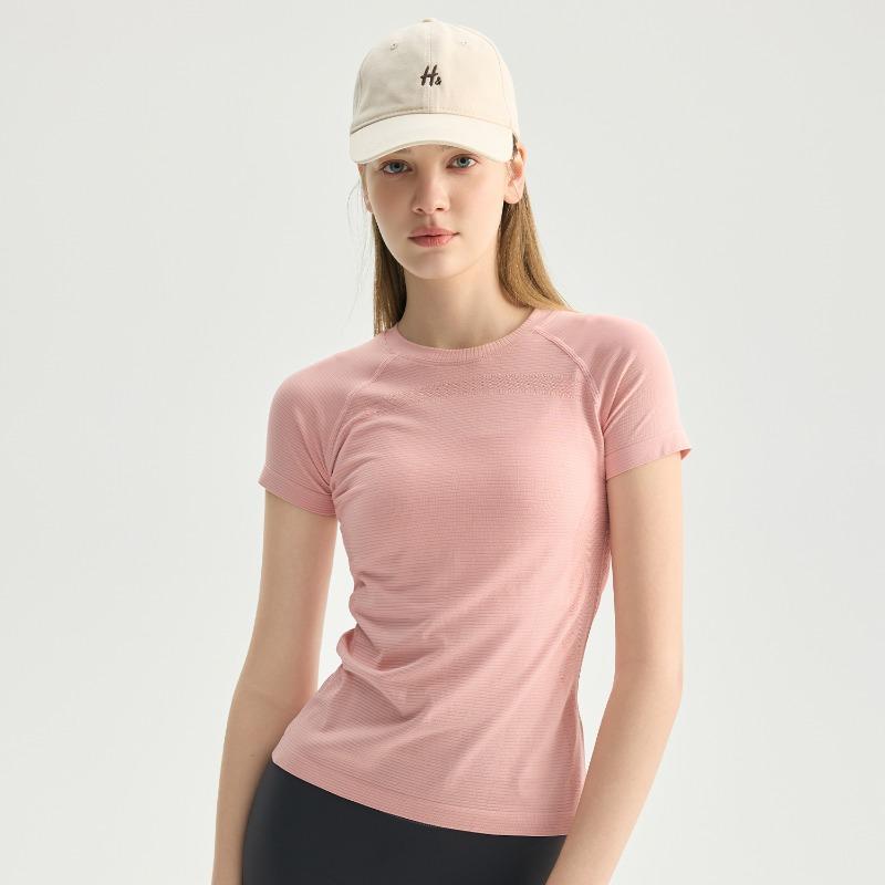 New sports short-sleeved women's summer seamless yoga clothes, running training, cycling training, fitness tops, Pilates yoga shirts