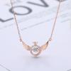 1 PC Design Angel Wings Necklace with Crystals Sweet Jewelry Gift for Women Girls Girlfriend
