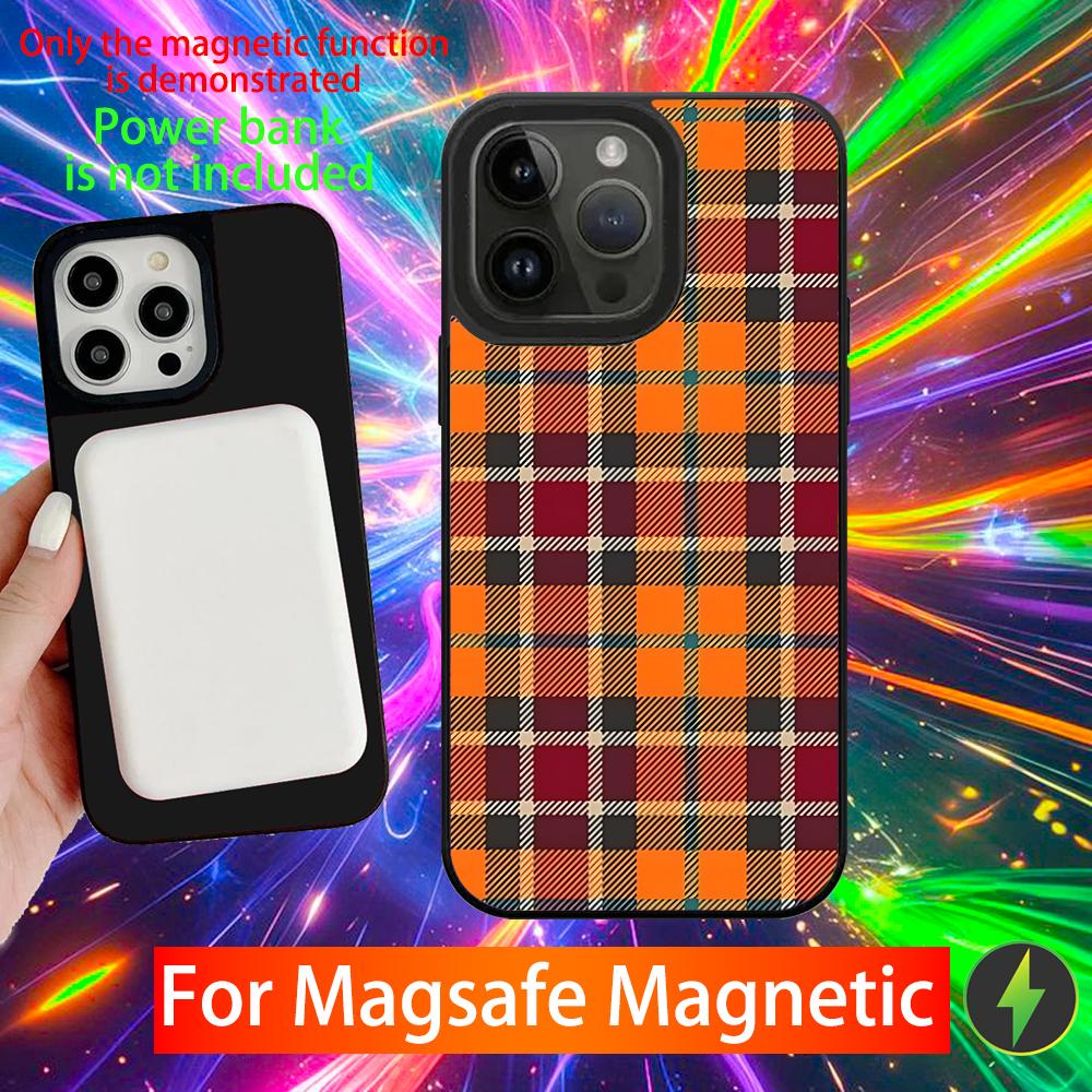 

Scottish Plaid Fabric Phone Case For iPhone 16,15,14,13,12,11,Pro,Max,Plus,Mini,SE New Magsafe Magnetic Wireless Charging iPhone12mini