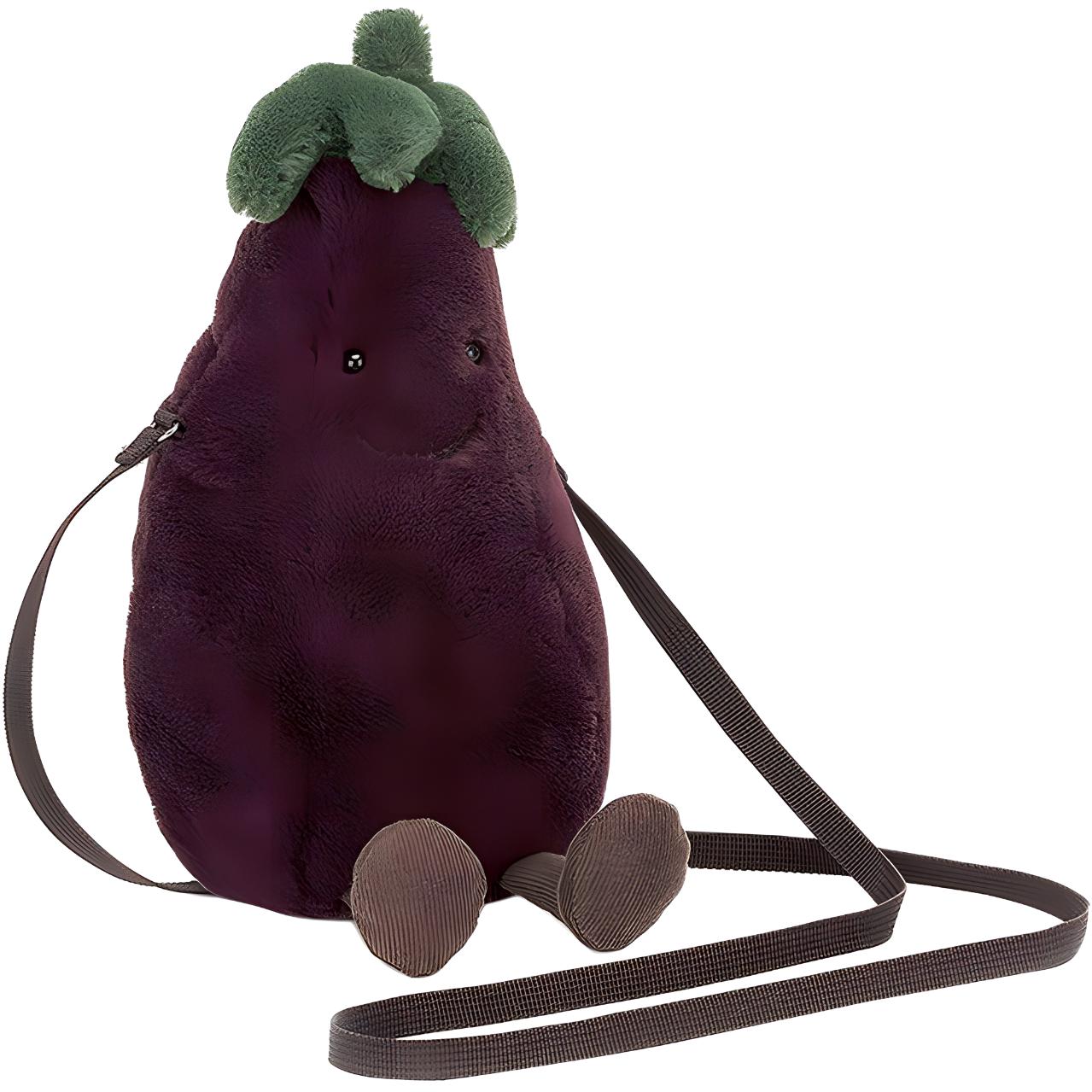 

JELLYCAT Fun Food Amuseable Eggplant Companion Dark Purple Doll Plush Doll 24cm Height 24cm Plush Bag темно-фиолетового